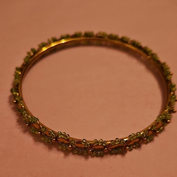 Gold Toned, Purple and Green Gemstones, Two Bracelet Set - Picture 4 of 5